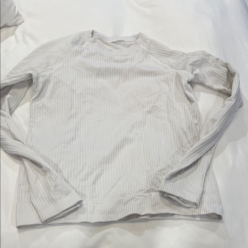Lululemon White It’s Rulu long sleeve shirt